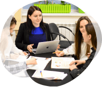 People working together in a conference room